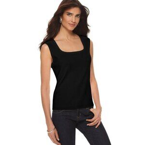 Aldila Square neck black sleeveless top